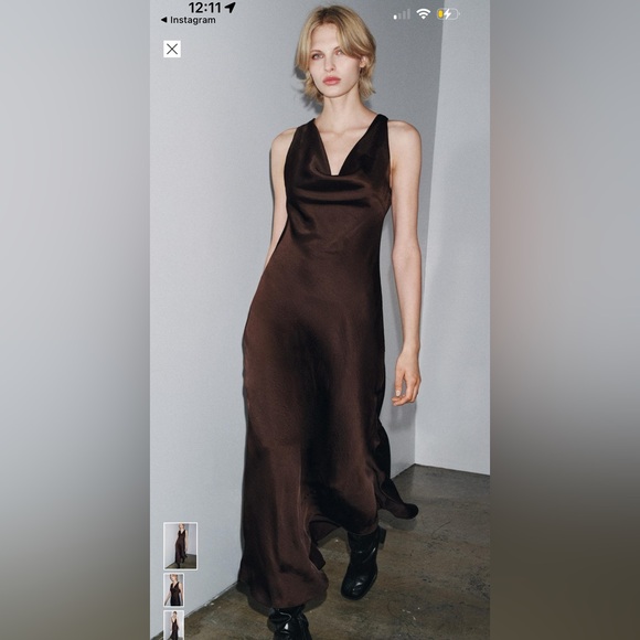 ZW Collection Satin Long Dress - Picture 1 of 3